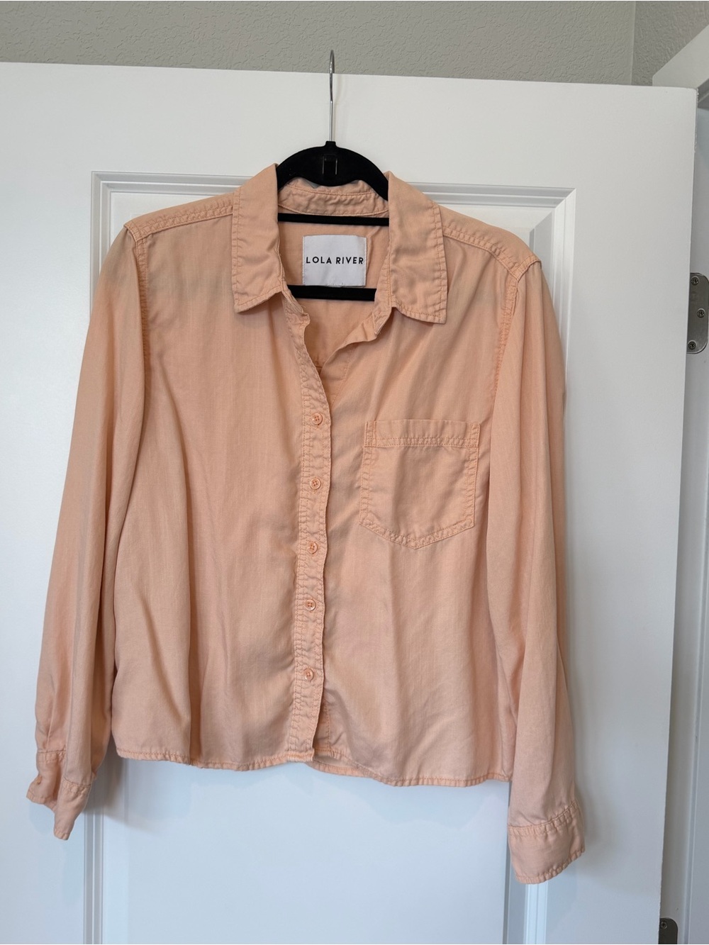Lola River Women's Peach Button-Down Shirt